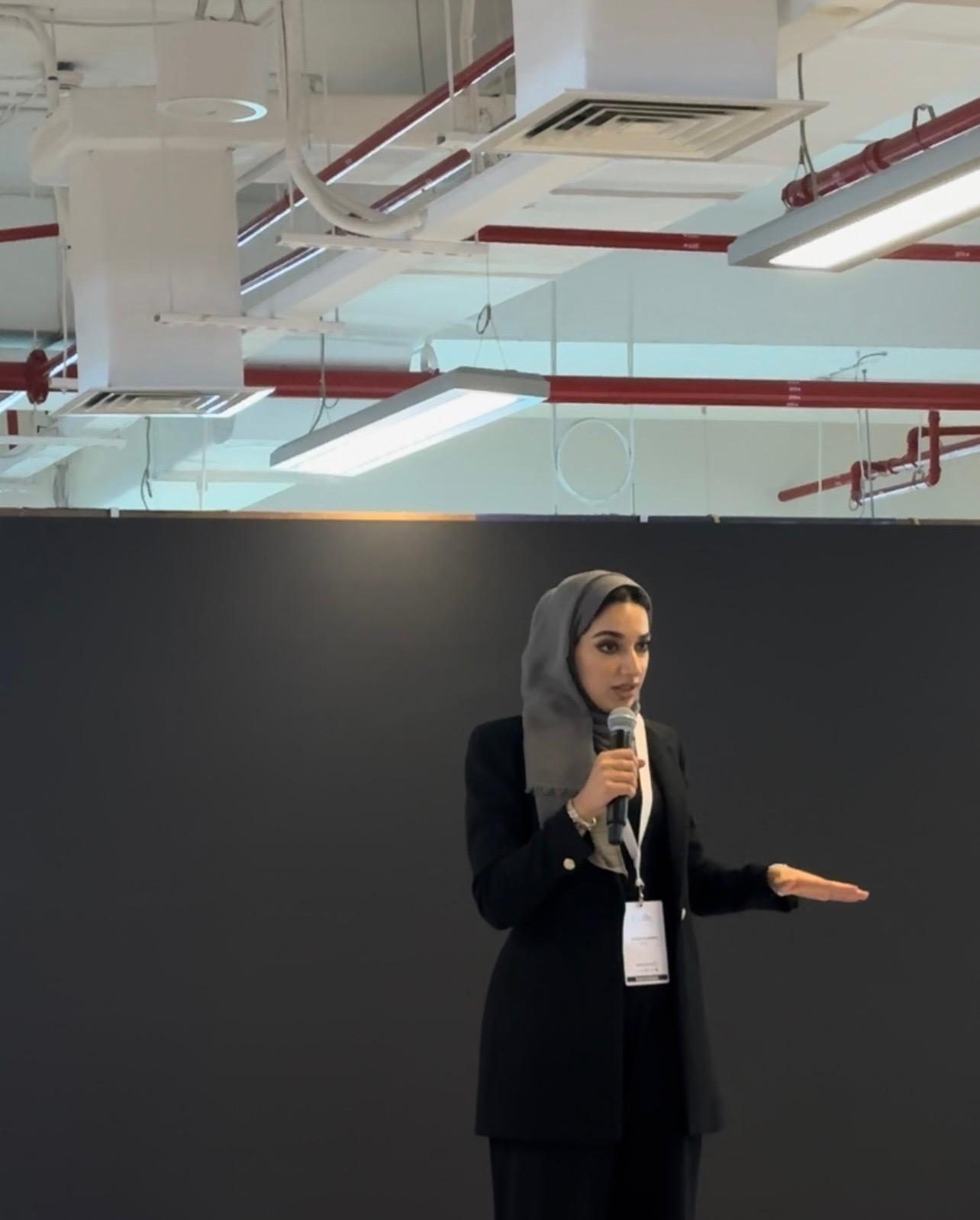 Shaikha speaking at an engineering event in the UAE